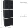Sunnydaze 72" H Resin Garage Storage Cabinet - Garage Cabinet with Lockable Doors and Adjustable Shelves - Freestanding Utility Storage for Laundry Room, Office, Basement - Charcoal/Gray Trim