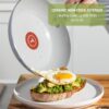 T-Fal Refresh Ceramic Nonstick Pots and Pans Set, 20-Piece, Mint Green | Recycled aluminum body, Thermo-Spot heat indicator, Oven safe to 350°F, No induction, Vented glass lids included