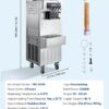 VEVOR Commercial Ice Cream Machine, 20-28L/H Yield 2200W Freestanding Soft Serve Ice Cream Maker with 3-Flavor, 2 x 6L Hoppers, Puffing Pump, Pre-Cooling Low-Mix Alert, Ideal for Snack Dessert Shop