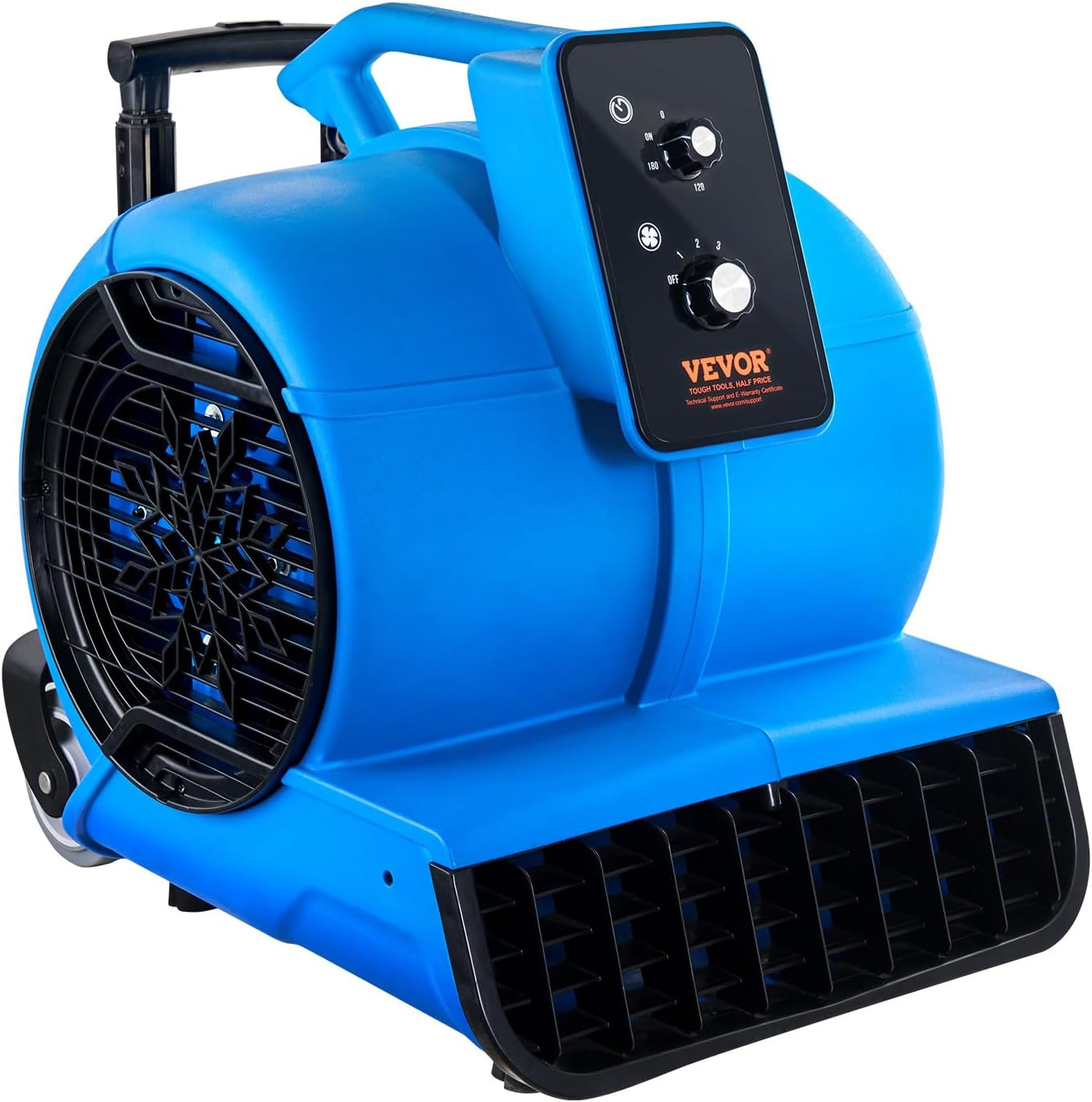 VEVOR Air Mover, 1 HP 4000 CFM Carpet Dryer for Cooling and Ventilating, Portable Floor Blower Fan with 3 Blowing Angles and Time Function, for Janitorial, Home, Commercial Use VEVOR Air Mover, 1 HP 4000 CFM Carpet Dryer for Cooling and Ventilating, Portable Floor Blower Fan with 3 Blowing Angles and Time Function, for Janitorial, Home, Commercial Use - Image 9