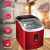 Frigidaire EFIC103 Ice Maker Machine Heavy Duty, 26lb Ice per Day, Red Stainless Steel