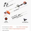 VEVOR Gas Hedge Trimmer, 2 Cycle Gas Power Handheld Hedge Trimmer, 4-in-1 26cc Weed Eater with Protective Gear Set, Includes Hedge and String Trimmer, Edger, Brush Cutter, for Trimming Shrubs & Bushes