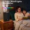BREEZOME 6L Humidifiers for Bedroom Large Room & Essential Oil Diffuser, Ultrasonic Top Fill Cool Mist Humidifiers for Baby, Plants, Nursery Last up to 60 Hours, Smart Humidistat Control, Quiet, Black