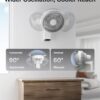 PELONIS 14 inch Wall Mount Fan with Remote Control, Osicllating Fan with 26ft Powerful Airflow, 3 Speed & 3 Modes, Auto 90° Horizontal & 68° Vertical Tilt, Indoor, 36dB, Ideal for Home, Garage, Gym, White