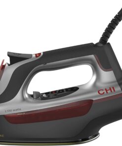 CHI Steam Iron for Clothes, Electronic Temperature Control, Titanium Ceramic Soleplate, Professional Grade, 1700 Watts, 3-Way Auto Shutoff, XL 10' Cord, Silver