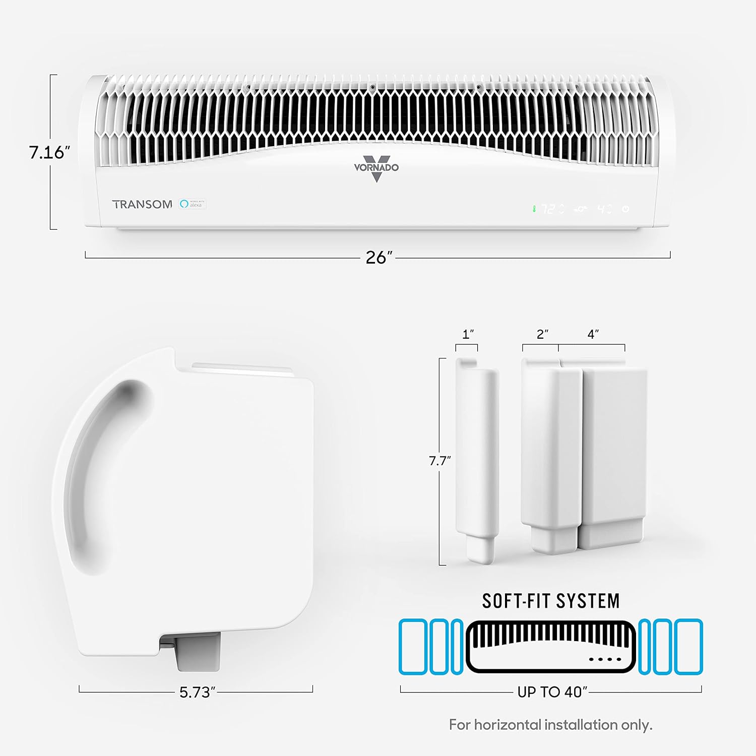 Vornado TRANSOM AE Window Fan Works with Alexa, 4 Speeds, Reversible Exhaust Mode, Weather Resistant Case, Whole Room,White Vornado TRANSOM AE Window Fan Works with Alexa, 4 Speeds, Reversible Exhaust Mode, Weather Resistant Case, Whole Room,White - Image 4