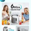 EUHOMY Ice Maker Countertop, 9 Cubes Ready in 6 Mins, 26lbs/24H, Self-Cleaning, Portable Ice Maker Machine with Carry Handle, Basket and Scoop, 2 Sizes of Bullet Ice for Home, Kitchen, Office