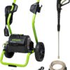 Greenworks 2000 PSI (1.1 GPM Max) Electric Power Washer (25°, 40°, Soap Nozzle) For Use On Decks, Fences, Concrete Patios, Sidewalks & More. Medium-Duty