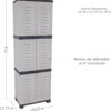 Sunnydaze 72" H Resin Garage Storage Cabinet - Garage Cabinet with Lockable Doors and Adjustable Shelves - Freestanding Utility Storage for Laundry Room, Office, Basement - Gray