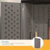 Suncast 22 Cubic Ft. Vertical Resin Outdoor Storage Shed with Lockable Double Doors, Weather-Resistant Multi-Wall Panels, Stoney Suncast 22 Cubic Ft. Vertical Resin Outdoor Storage Shed with Lockable Double Doors, Weather-Resistant Multi-Wall Panels, Stoney