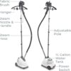 Pure Enrichment PureSteam XL Standing Fabric Steamer - Professional Wrinkle Remover Heats in 45 Seconds; 1/2-Gallon Tank for 1 Hour of Steaming; Easy-Roll Wheels, Garment Hanger, & Fabric Brush