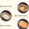 VEVOR Bread Maker, 19-in-1 2LB Dough Machine, Nonstick Ceramic Pan Automatic Breadmaker with Gluten Free Setting, Whole Wheat Bread Making, Digital, Programmable, 3 Loaf Sizes, 3 Crust Colors