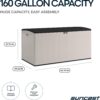 Suncast 160-Gal. Resin Extra-Large Outdoor Patio Deck Box with Pad-Lockable Lid, Modern Reeded Outdoor Patio Bench/Storage Box for Cushions, Garden Tools, and More, Iron Ore/French Gray Suncast 160-Gal. Resin Extra-Large Outdoor Patio Deck Box with Pad-Lockable Lid, Modern Reeded Outdoor Patio Bench/Storage Box for Cushions, Garden Tools, and More, Iron Ore/French Gray