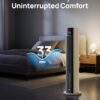 DREO Evaporative Air Swamp Cooler, 43" Cooling Fans that Blow Cold Air 2026 Upgraded, 80° Oscillating Floor Fan for Bedroom, Easy Cleaning, APP Control, Ice Packs, 4 Speeds & 4 Modes, 12H Timer, White
