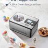 VEVOR Automatic Ice Cream Maker with Built-in Compressor, 2 Quart No Pre-freezing Fruit Yogurt Machine, Stainless Steel Electric Sorbet Maker, 3 Modes Gelato Maker with LCD Display & Timer, Silver