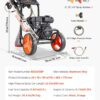 VEVOR Gas Pressure Washer 2900 PSI and 1.85 Max GPM, Upgrade Aluminum Pump with Spray Gun and Wand, 4 Nozzle Set, Low Profile Power Washer for Cars, Fences, Driveways, Homes, Patios, Furniture