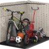Suncast 5.9 ft. x 3.7 ft Horizontal Stow-Away Storage Shed - Natural Wood-Like Outdoor Storage for Trash Cans and Yard Tools - All-Weather Resin, Hinged Lid, Reinforced Floor - Made in the USA Suncast 5.9 ft. x 3.7 ft Horizontal Stow-Away Storage Shed - Natural Wood-Like Outdoor Storage for Trash Cans and Yard Tools - All-Weather Resin, Hinged Lid, Reinforced Floor - Made in the USA