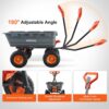 VEVOR Heavy Duty 1200lbs 7 Cu.Ft Wheelbarrow Garden Dump Cart Wagon | 2-in-1 Convertible Handle to Trailer For ATV Mower Tractor, 13in All Terrain Wheels VEVOR Heavy Duty 1200lbs 7 Cu.Ft Wheelbarrow Garden Dump Cart Wagon | 2-in-1 Convertible Handle to Trailer For ATV Mower Tractor, 13in All Terrain Wheels
