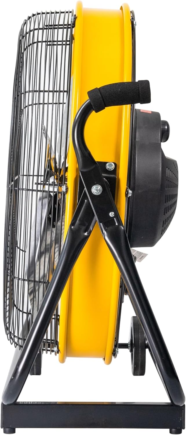 iLiving 24 Inch 3-Speed Orbital Internal Oscillating High Velocity Barrel Floor Fan for Office, Auto Shop, Garage, Workshop, Warehouse, 7800 CFM, Yellow iLiving 24 Inch 3-Speed Orbital Internal Oscillating High Velocity Barrel Floor Fan for Office, Auto Shop, Garage, Workshop, Warehouse, 7800 CFM, Yellow - Image 3