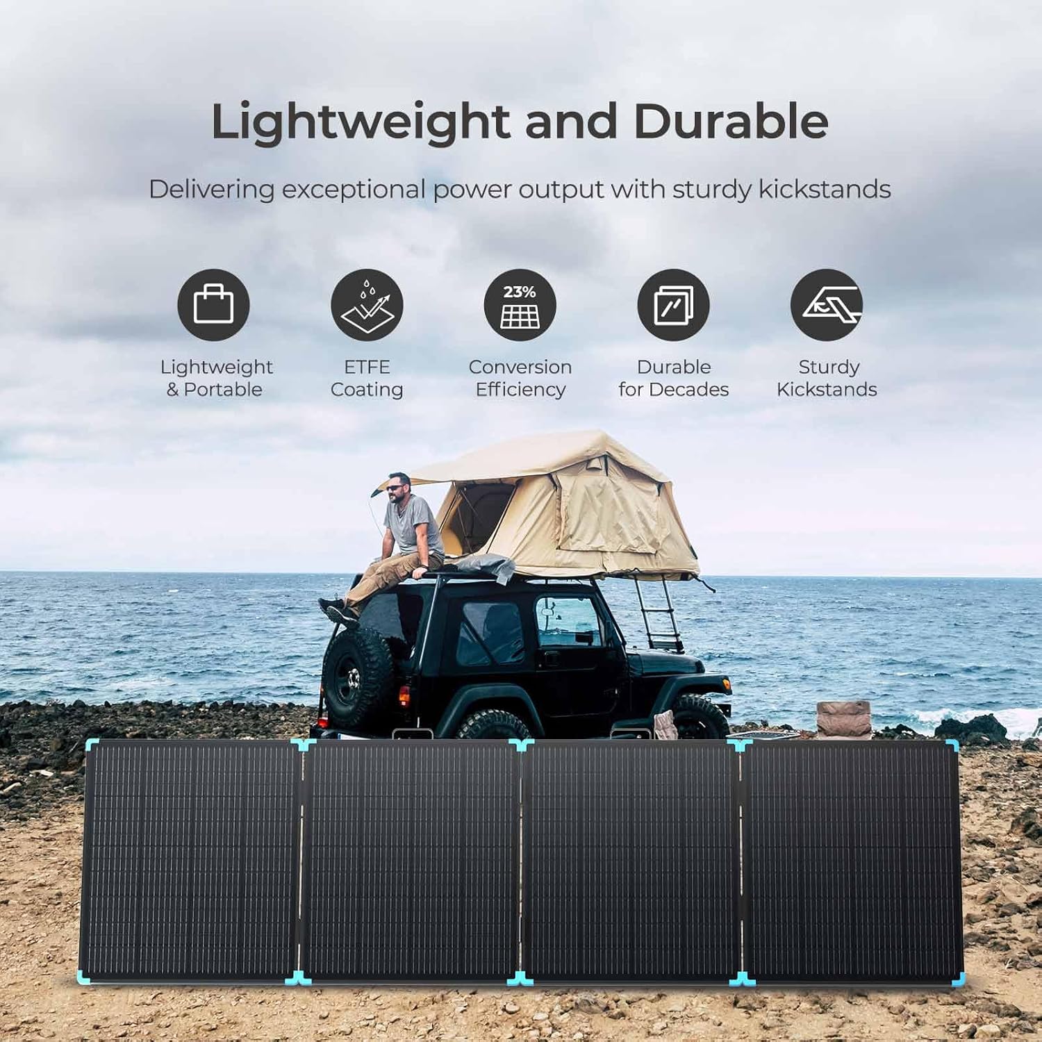 Renogy 400W Portable Solar Panel Suitcase, 23% High Efficiency Foldable Solar Charger for Power Station, Durable for Decades, with Sturdy Kickstands, IP67 Waterproof for RV Camping Off-Grid Blackouts Renogy 400W Portable Solar Panel Suitcase, 23% High Efficiency Foldable Solar Charger for Power Station, Durable for Decades, with Sturdy Kickstands, IP67 Waterproof for RV Camping Off-Grid Blackouts - Image 2