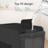 Vornado EV3 Whole Room Evaporative Humidifier, 1.5 gal Capacity, Electronic Humidistat, Top Fill, 54-Hour Run Time, 10 Speed Settings, Energy Efficient, 2 Antimicrobial Wicks, Easy To Clean, Black