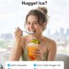 EUHOMY Nugget Ice Maker Countertop with Handle, Ready in 4 Mins, Max 40lbs/24H, Chewable Ice, Self-Cleaning, Portable Sonic Ice Maker with Basket and Scoop, for Home/Party/RV/Camping (Black)