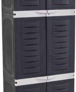 Sunnydaze 72" H Resin Garage Storage Cabinet - Garage Cabinet with Lockable Doors and Adjustable Shelves - Freestanding Utility Storage for Laundry Room, Office, Basement - Shadow