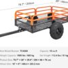 VEVOR ATV UTV Trailer Tow Behind Dump Cart | 1500lbs Capacity, 15 Cubic Feet, Heavy Duty, For Lawn Mower Tractor, Yard Garden Use