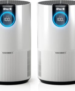 Shark Air Purifier for Home, Clean Sense, for Bedroom, Nursery, Home Office, Dorm, HEPA-Exceeding Filter, Captures Pollutants, Pet Dander, Dust, Odor, Smoke, and More, HP102PK2, White