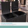 Suncast Dual Trash Hideaway Cabinet for Garbage and Recycle Bags, Discrete Outdoor Trash Cabinet with Concealed Trash Bag Holders, Holds Two 33-Gal. Bags, Made in the USA Suncast Dual Trash Hideaway Cabinet for Garbage and Recycle Bags, Discrete Outdoor Trash Cabinet with Concealed Trash Bag Holders, Holds Two 33-Gal. Bags, Made in the USA