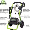 Greenworks 2000 PSI (1.1 GPM Max) Electric Power Washer (25°, 40°, Soap Nozzle) For Use On Decks, Fences, Concrete Patios, Sidewalks & More. Medium-Duty