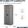 Suncast Tall Storage Cabinet for Garage Organization - 72" Freestanding Utility Closet with Shelving for Garden Supplies, Paint Cans & Outdoor Tools, Multi-Wall Resin Construction, Platinum