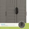 Suncast 22 Cubic Ft. Vertical Resin Outdoor Storage Shed with Lockable Double Doors, Weather-Resistant Multi-Wall Panels, Stoney Suncast 22 Cubic Ft. Vertical Resin Outdoor Storage Shed with Lockable Double Doors, Weather-Resistant Multi-Wall Panels, Stoney