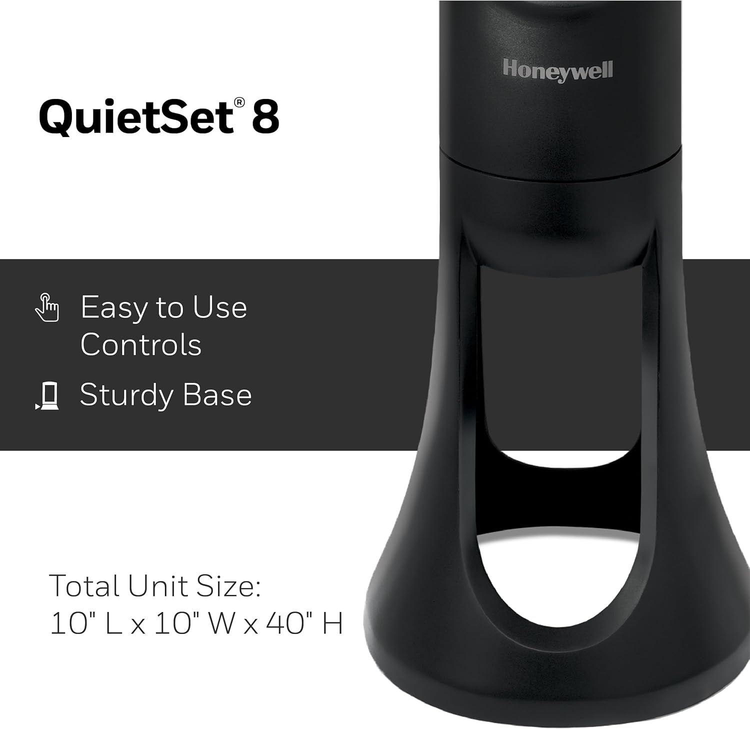 Honeywell QuietSet Whole Room Tower Fan, Oscillating Tower Fan with Remote, Black, HYF290B Honeywell QuietSet Whole Room Tower Fan, Oscillating Tower Fan with Remote, Black, HYF290B - Image 4