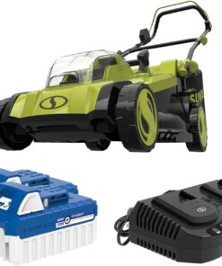 Sun Joe Cordless Electric Push Lawn Mower with 6-Position Height Adjustment, 11-Gal Bag, 17-Inch Cutting Width - Heavy-Duty Yard Trimmer for Gardening Care and Maintenance, 24V-X2-17LM
