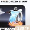Pressurized Handheld Steam Cleaner for home with 12pcs Accessories & Safety Lock – Multi-Surface Natural Deep Steamer for Cleaning Car, Furniture, Floor, Upholstery, Tile, Grout, Windows(dark gray)