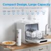 Midea Countertop Dishwasher with 1.59Gal Built-in Water Tank, 5+2 Programs | Portable Dishwasher, Auto-Open Door & Dual Drying, Energy-Saving and Odor Removal, Perfect for Apartments, Dorms& RVs, White
