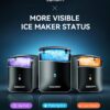 EUHOMY Smart Nugget Ice Maker Countertop, Pebble Ice Maker Machine with APP/Alexa Control, 40lbs/24H, Ready in 7 Mins, Self-Cleaning, Portable Sonic Ice Makers with Hanging Ice Scoop for Home/Office