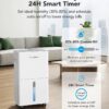 PLUSCENT 21 Pint Dehumidifier for Basement with Drain Hose up to 1500 Sq Ft | 3 Modes, Smart Humidity Control, Quiet & Portable, 24H Timer & Auto Defrost, Ideal for Home, RV & Bathrooms