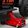VEVOR 3 Ton Low Profile Floor Jack, Steel Racing Floor Jacks with Single Piston Quick Lift Pump, Hydraulic Trolley Car Jack for Sport Utility Vehicle, SUVs, Pickups, Lifting Range 5.1"-19.7"