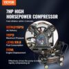 VEVOR 13.2 Gallon Gas Powered Air Compressor, 7HP 9CFM@115PSI Air Compressor Tank on Wheels, Gas Driven Piston Pump Air Compressed System with 115PSI Maximum Pressure for Workshop Construction Sites