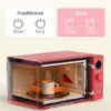 COMFEE' Retro Microwave Oven, 0.9 Cu.Ft 900W Countertop, Red | 6 Auto Menus，Multi-stage Cooking, Mute Function, LED Display, for Apartment & Dorm