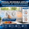Comfort Zone 9-Inch Twin Window Fan with 2-Speed Independent 180° Rotating Fan Heads, Auto-Locking Expanders & Removable Bug Screen, for Fresh Air Intake or Warm Air Exhaust, Ideal for Home & Office Comfort Zone 9-Inch Twin Window Fan with 2-Speed Independent 180° Rotating Fan Heads, Auto-Locking Expanders & Removable Bug Screen, for Fresh Air Intake or Warm Air Exhaust, Ideal for Home & Office