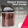 FRIGIDAIRE - Stainless Steel Countertop Ice Maker Machine with 26 lb Capacity | Ice Machine Makes 9 Cubes Every 7-15 Minutes | Portable Ice Maker for Countertop with Ice Shovel & Drain Plug