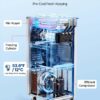 VEVOR Commercial Ice Cream Machine, 20-28L/H Yield, 2200W 3-Flavor Freestanding Soft Serve Ice Cream Maker with 2 x 6L Hoppers & Hopper Agitation, Pre-Cooling Self-Cleaning for Snack Dessert Shops