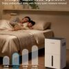 PLUSCENT 21 Pint Dehumidifier for Basement with Drain Hose up to 1500 Sq Ft | 3 Modes, Smart Humidity Control, Quiet & Portable, 24H Timer & Auto Defrost, Ideal for Home, RV & Bathrooms