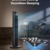 PELONIS 40 inch Bladeless Tower Fan for Bedroom, Standing Fan with Remote Control, 26ft/s, 90° Oscillation, 3 Speed Settings, 27 Db, 3 Modes, 15-Hour Timer, LED Display, Fan that Blows Cold Air, Grey