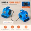 VEVOR Floor Blower, 1360 RPM 600 CFM, Air Mover for Drying and Cooling, Portable Carpet Dryer Fan with 4 Blowing Angles,3-Speeds Adjustment, for Janitorial, Home, Plumbing, Commercial Use