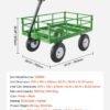 VEVOR 1200 Lbs Steel Garden Cart, Heavy Duty Pullable Garden Wagon Yard Cart, 2 in 1 Outdoor Metal Utility Wagon Yard Trailer with 13" All Terrain Tires, Mesh Removable Sides and 180°Rotating Handle