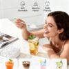 EUHOMY Nugget Ice Maker Countertop with Handle, Ready in 6 Mins, 38lbs/Day, Removable Top Cover, Self-Cleaning, Portable Chewable Ice Maker with Basket, Scoop, for Home/RV/Party/Camping (Gloss Black)